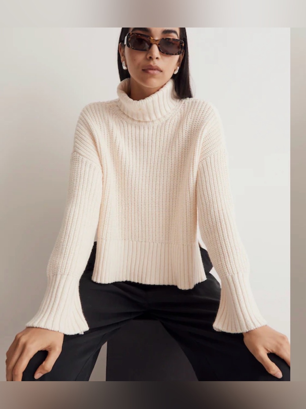 Madewell Turtleneck Sweater Knit - Cream, Medium